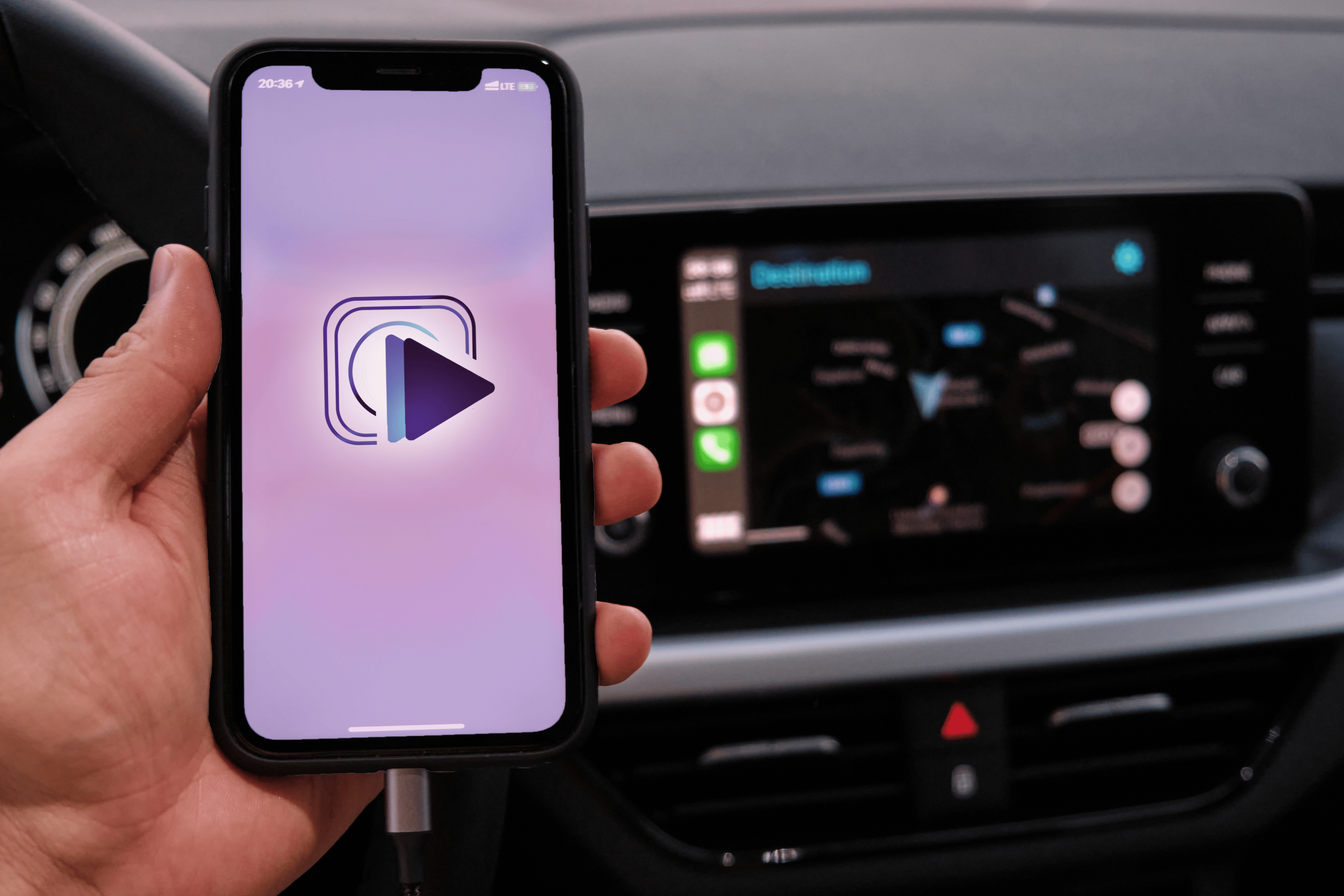 Apple CarPlay on car dashboard
